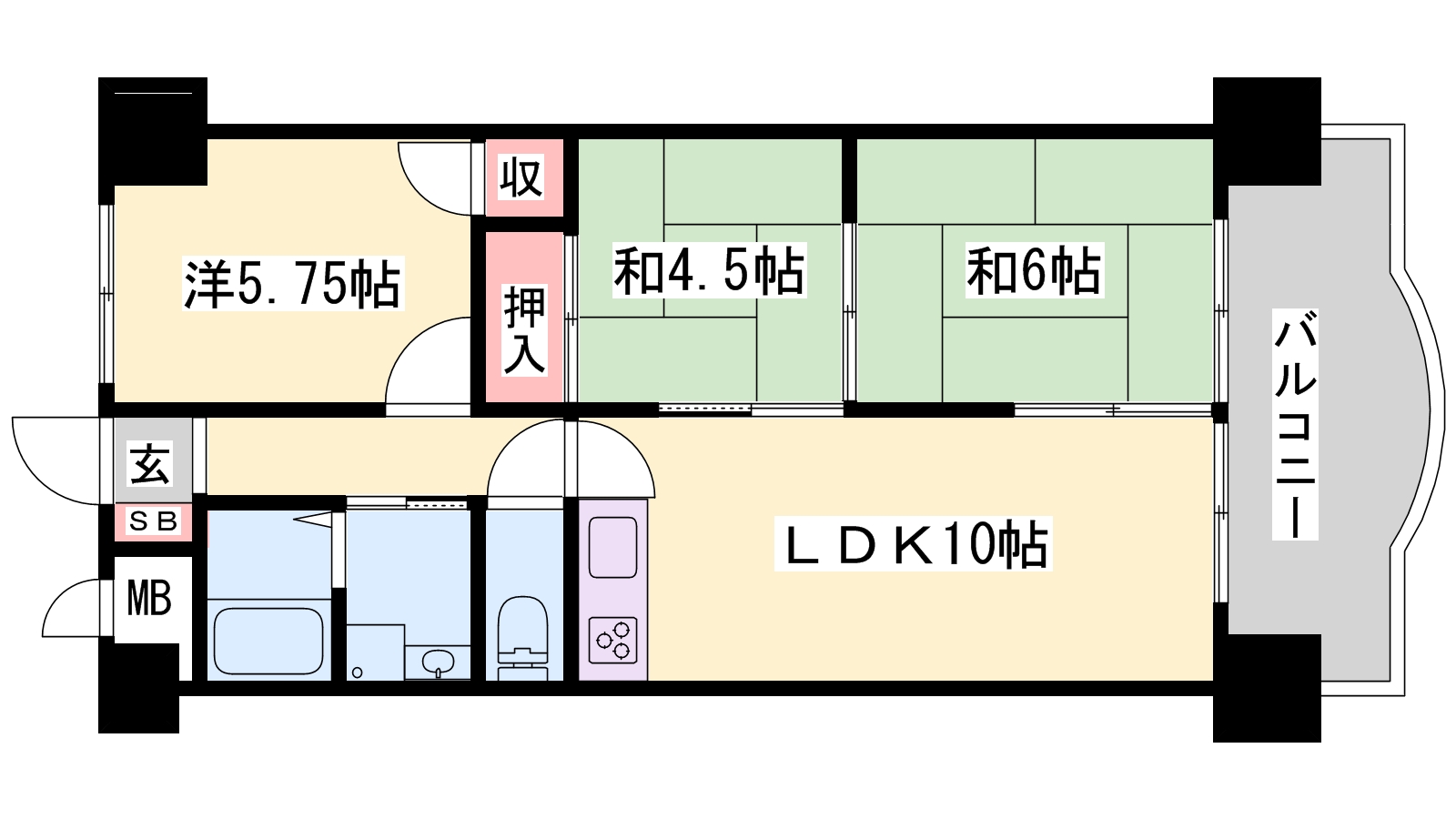 加古川市平岡町高畑のマンションの間取り