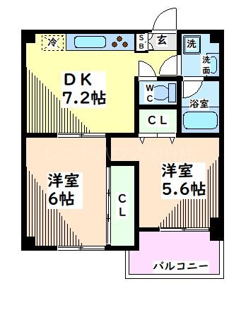 国立市北のマンションの間取り