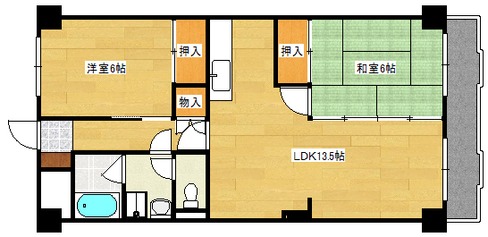 広島市西区井口台のマンションの間取り