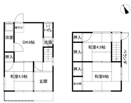 名古山町樽貸家の間取り