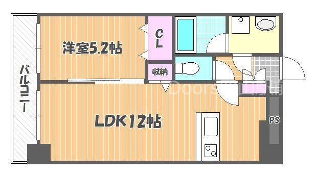 【岡山市北区清輝本町のマンションの間取り】