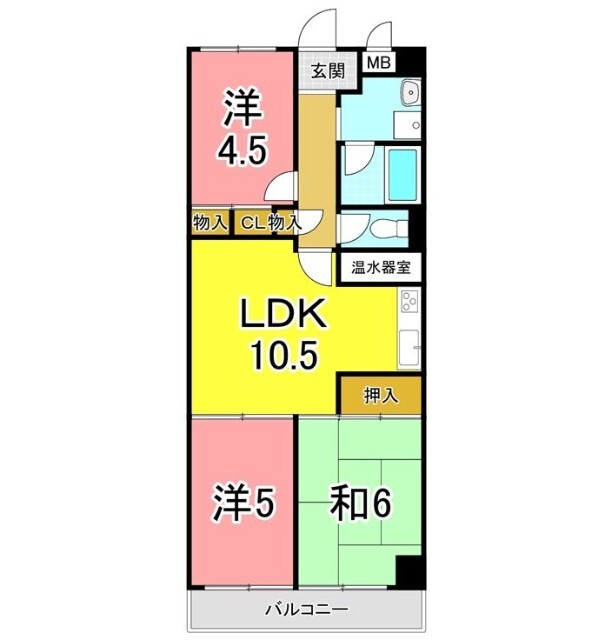 明石市茶園場町のマンションの間取り