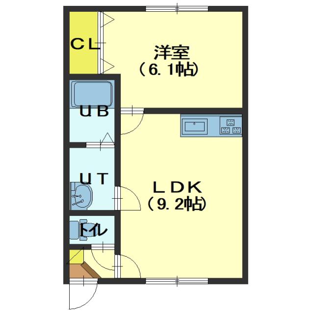 北斗市昭和のアパートの間取り