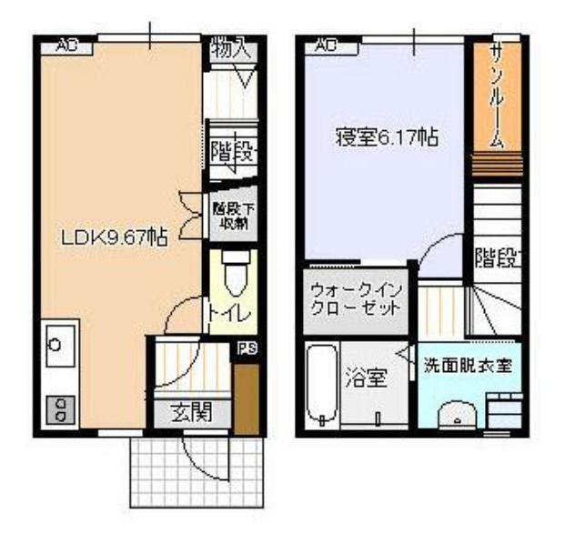 ビオラ野村Ａ棟の間取り