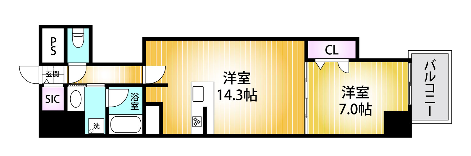 リアライズ天満橋の間取り