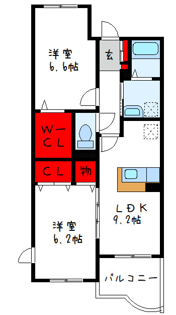 堺市南区和田東のマンションの間取り