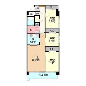 【札幌市中央区北八条西のマンションの間取り】