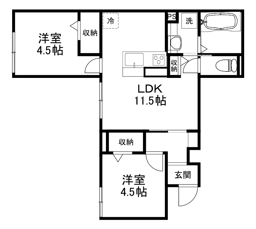 【（仮）D-ROOM島本町桜井5丁目PJの間取り】