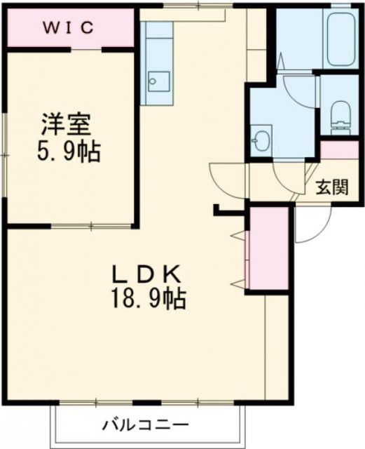 桑名市藤が丘のアパートの間取り