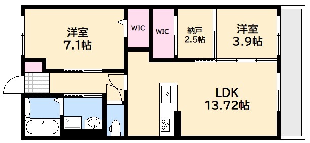 広島市西区庚午中のアパートの間取り