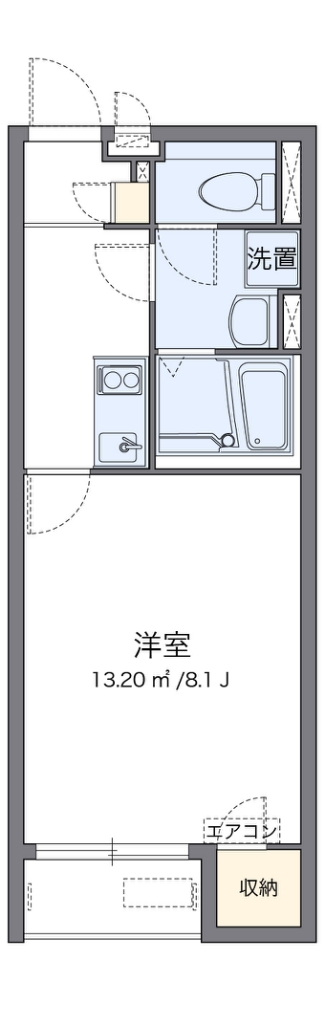 泉南市信達市場のアパートの間取り