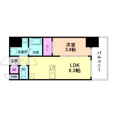 大阪市北区豊崎のマンションの間取り