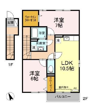 東広島市八本松東のアパートの間取り