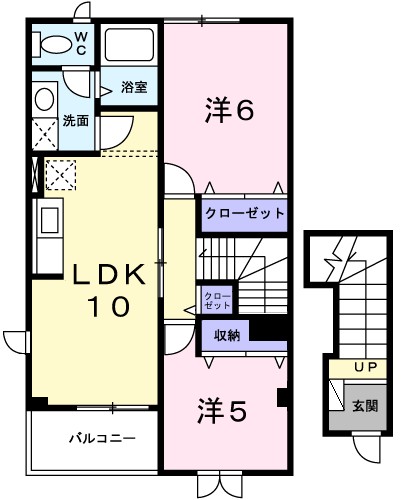 明石市立石のアパートの間取り