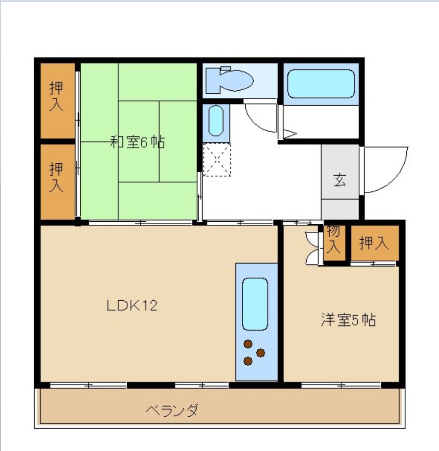 西小中台団地2-18の間取り