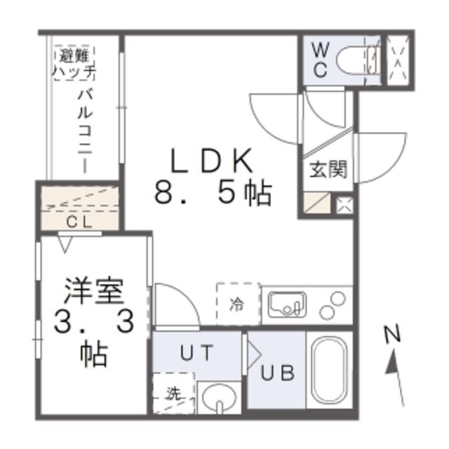 北九州市戸畑区千防のアパートの間取り