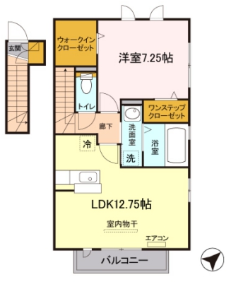 ラクールD（D-room）の間取り