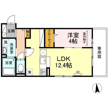 菊池市野間口のアパートの間取り