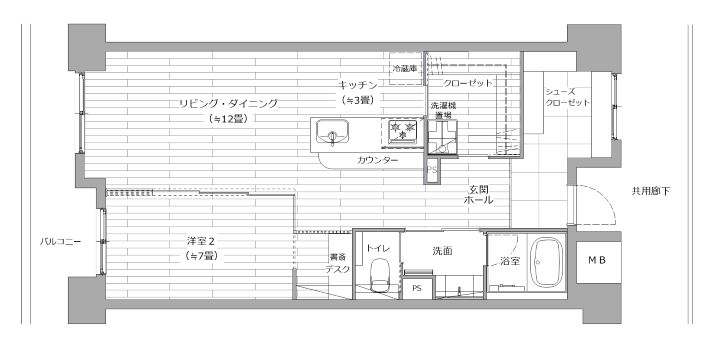 プライムアーバン目黒リバーフロントの間取り