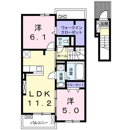 杵島郡大町町大字大町のアパートの間取り