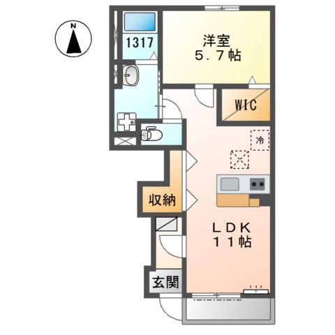 揖保郡太子町東保のアパートの間取り