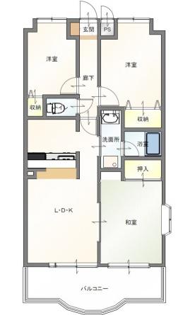 ライオンズマンション倉敷日ノ出町　Iの間取り