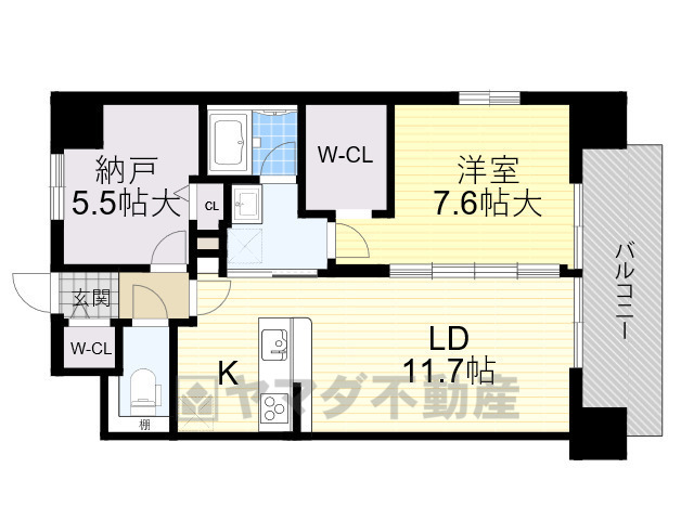 大阪市淀川区木川西のマンションの間取り