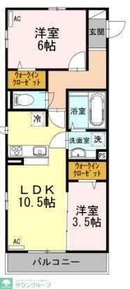 調布市下石原のアパートの間取り