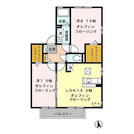 サニーサイドコート　Ａ/Ｂ/Ｃの間取り