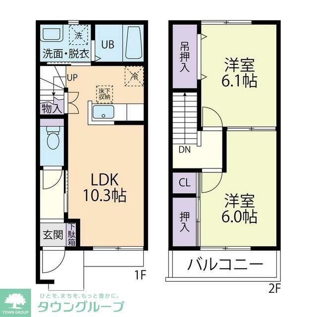 児玉郡美里町大字駒衣のアパートの間取り