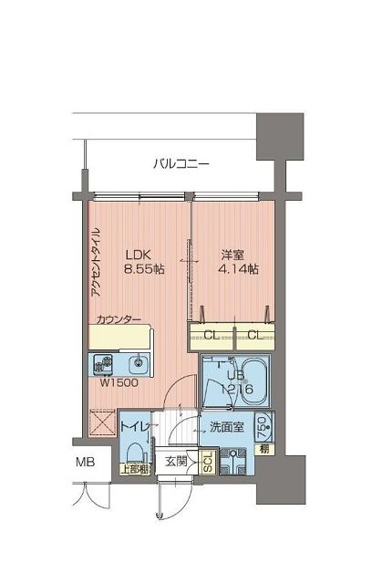 大阪市都島区大東町のマンションの間取り