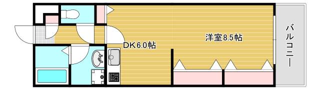 東大阪市高井田本通のマンションの間取り