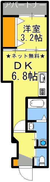 鹿児島市上之園町のマンションの間取り