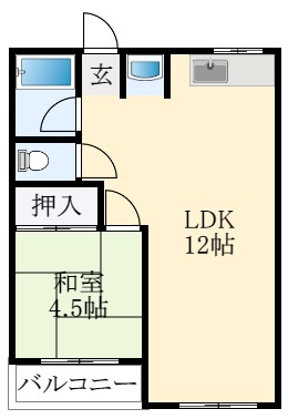 羽曳野市南恵我之荘のマンションの間取り