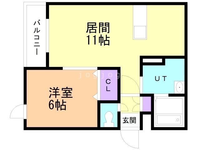 【札幌市白石区本通のアパートの間取り】