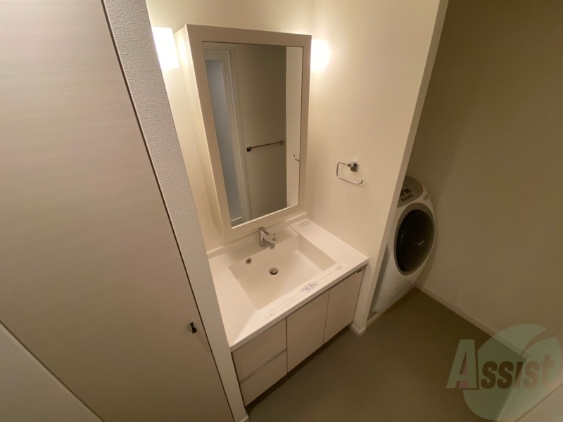 洗面設備　洗面台は広々していました。大きくて使いやすそう！