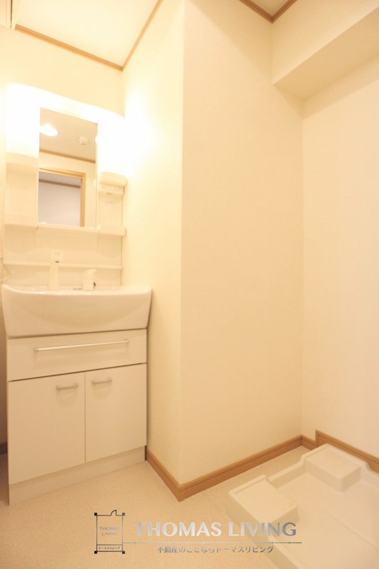 洗面設備　シャワー付きの独立洗面台です。