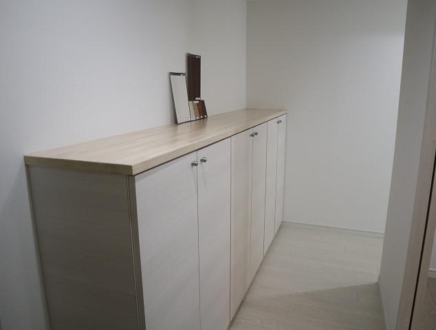 玄関　201号室モデルです。床・建具の色合いは異なります。