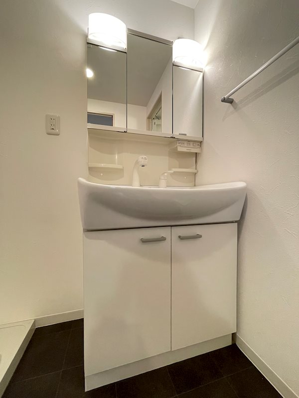 洗面設備　シャワー付き洗面台です