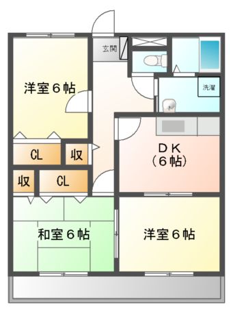 ＪＲ常磐線 羽鳥駅 徒歩11分 3階建 築27年の間取り写真