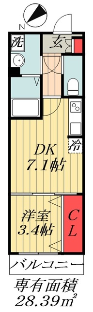 ＪＲ総武線 西船橋駅 徒歩17分 3階建 築1年の間取り写真