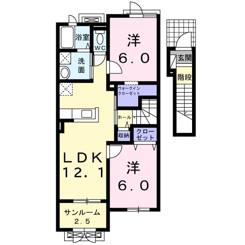 ＪＲ白新線 豊栄駅 徒歩20分 2階建 築14年の間取り写真