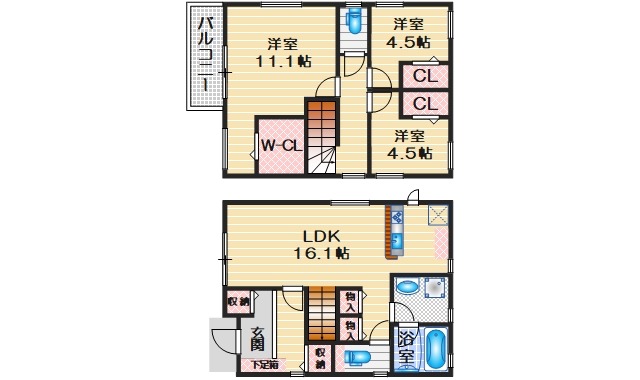 Xevo春日町の間取り写真