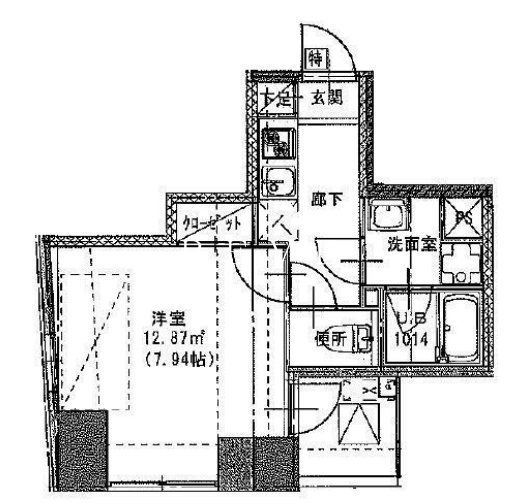 S-RESIDENCE日本橋浜町の間取り写真