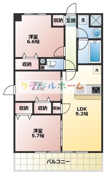 阪急京都線 十三駅 徒歩9分 10階建 築2年の間取り写真