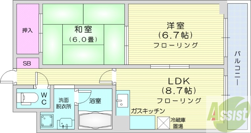 レジデンス48の間取り写真