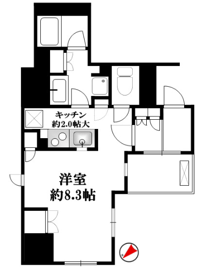 みなとみらい線 馬車道駅 徒歩6分 11階建 築23年の間取り写真