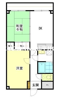 玉野市田井のマンションの間取り