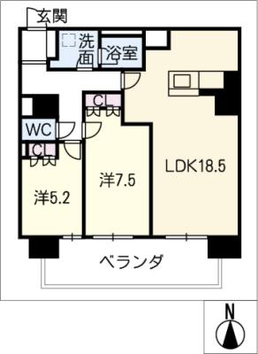 ジョイフル岐阜駅　カーサ イーストの間取り