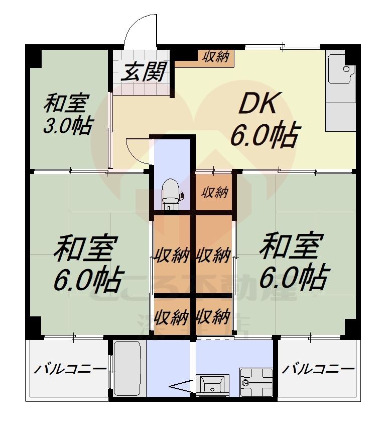 河内長野市加賀田のマンションの間取り